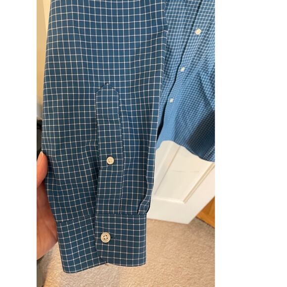 L.L.Bean All Cotton Mens XL Tall Shirt Button Down Blue/White Checker LongSleeve - Picture 6 of 12